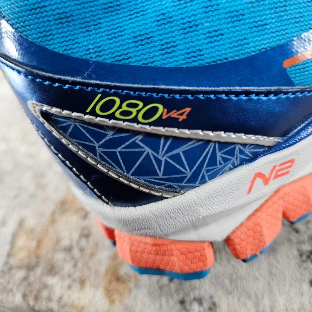 New Balance Fresh Foam 1080v4‎ Running Shoes Womens 8.5 B Blue Orange W1080BW4 - Picture 5 of 15